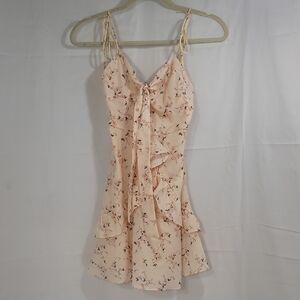 Cider Orange Pink Mini Sundress Spaghetti Strap